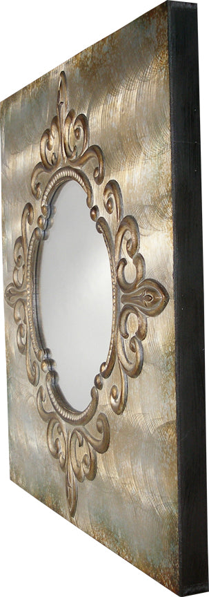 Square Ornate Inlay Wall Mirror 28.5"x28.5" Angle