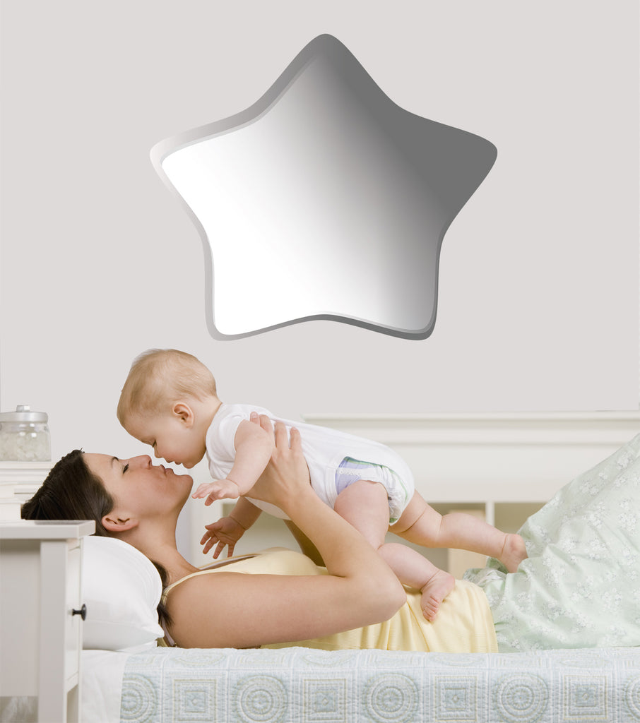 Large White/Gray Soft Star Wall Decal Cutout Installed