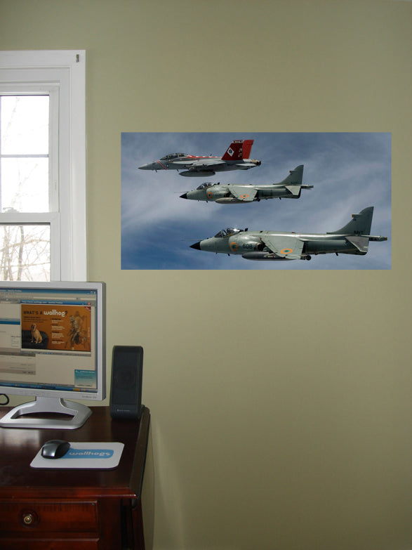 Indian Navy Fighter Jets Wall Decal Poster Installed