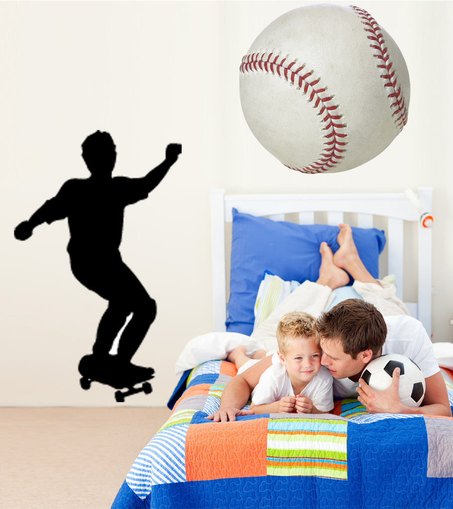 Skateboard Silhouette XIII Wall Decal Cutout Installed