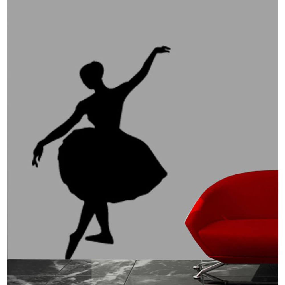 Wallhogs Ballerina Silhouette Wall Decal Installed