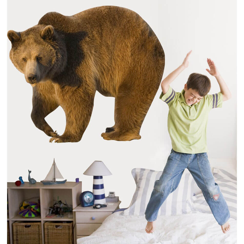 Big Grizzly Wall Decal Installed