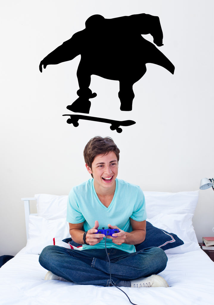 Skateboard Silhouette III Wall Decal Cutout Installed