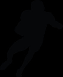 Football Ball Carrier Silhouette Wall Decal Cutout