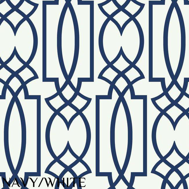Carey Lind Designs "Large Lattice" Navy/White Wallpaper