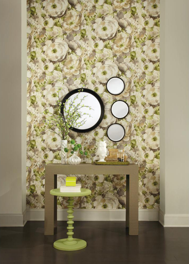 Carey Lind Designs "Watercolor Poppy" Wallpaper Installed 2