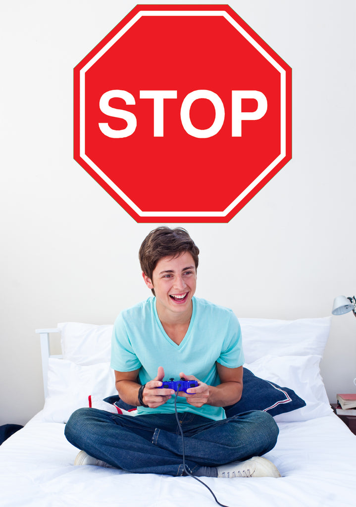Stop Sign Wall Decal Installed