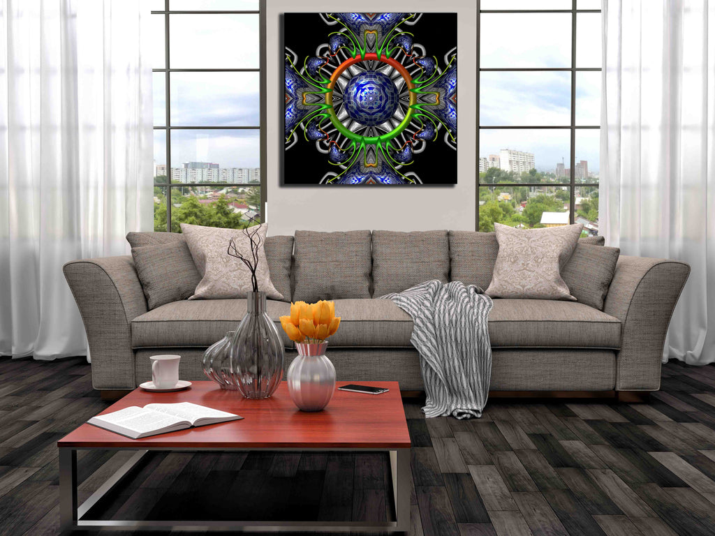 Xzendor7 "Warped Fractal Collage IsoSil" Canvas Installed