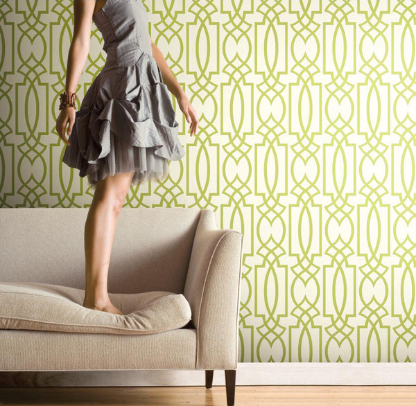 Carey Lind Designs "Large Lattice" Wallpaper Installed