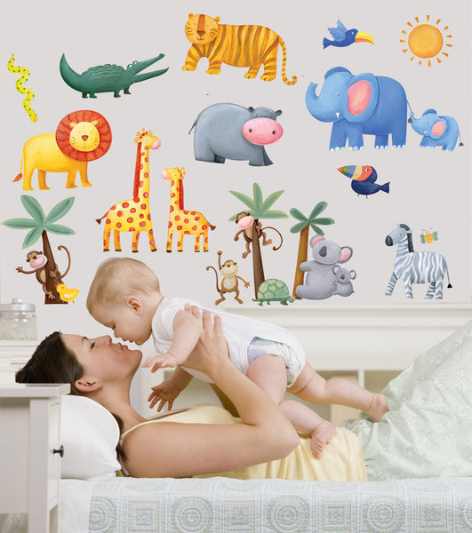 Jungle Adventure Wall Decal Cutouts Installed