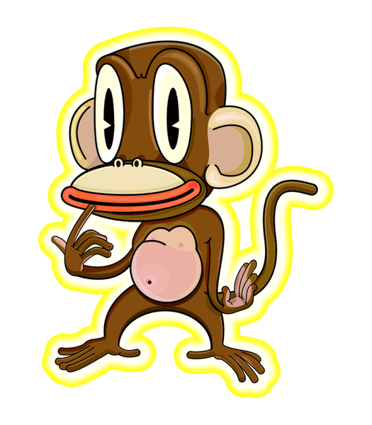 Pondering Monkey Wall Decal Cutout