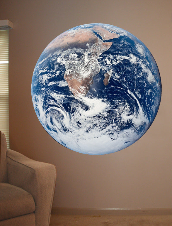 Earth Wall Decal Cutout Installed