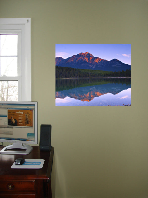 Mountain/Lake Scene Wall Decal Poster Installed